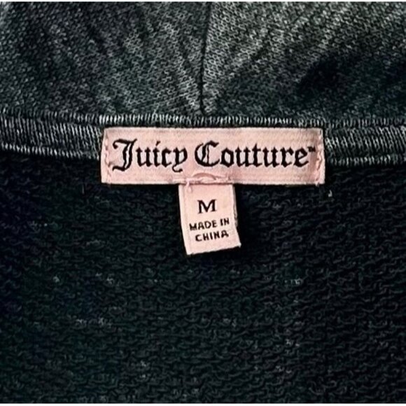 Juicy Couture Women's Open Vest Cardigan Sequin Embellished Oversized Blk/Gray M - Picture 6 of 7